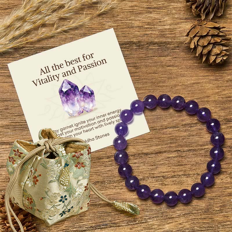 "All the Best for Love and Harmony" Stone Quartz Bracelet Includes Gift Message Card