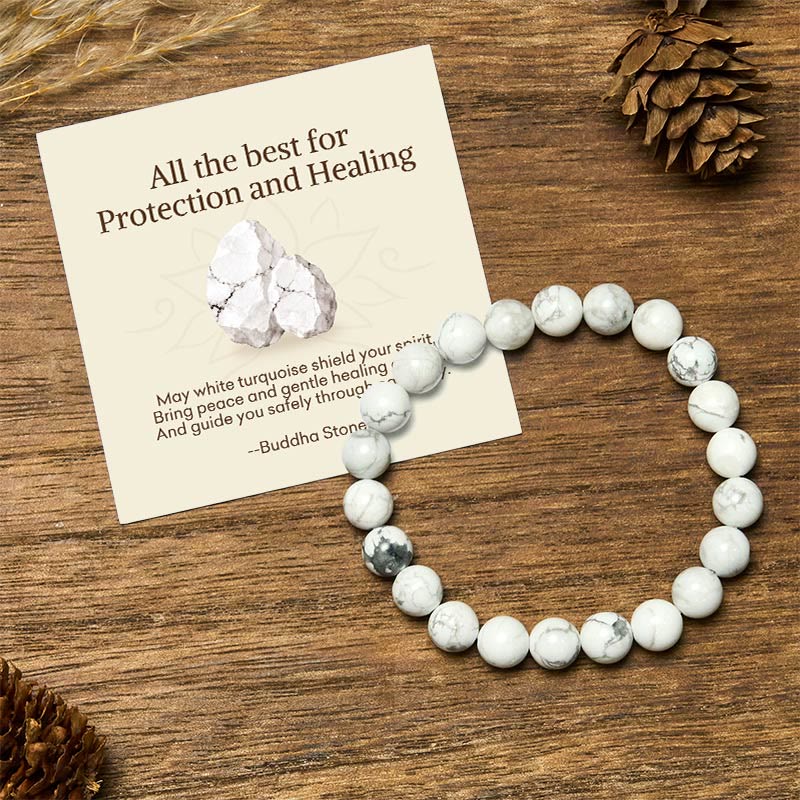 "All the Best for Love and Harmony" Stone Quartz Bracelet Includes Gift Message Card