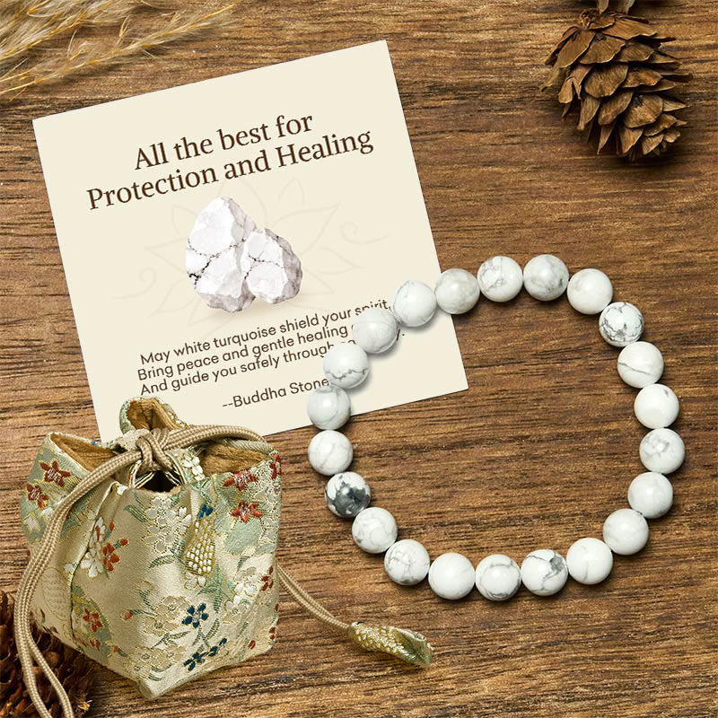 "All the Best for Love and Harmony" Stone Quartz Bracelet Includes Gift Message Card