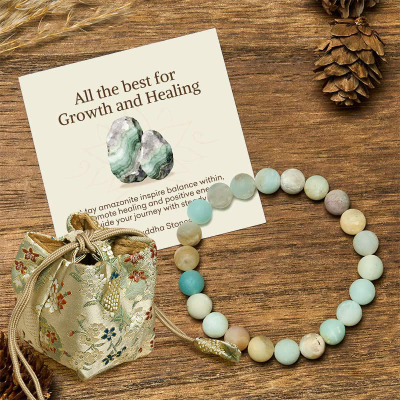 "All the Best for Love and Harmony" Stone Quartz Bracelet Includes Gift Message Card