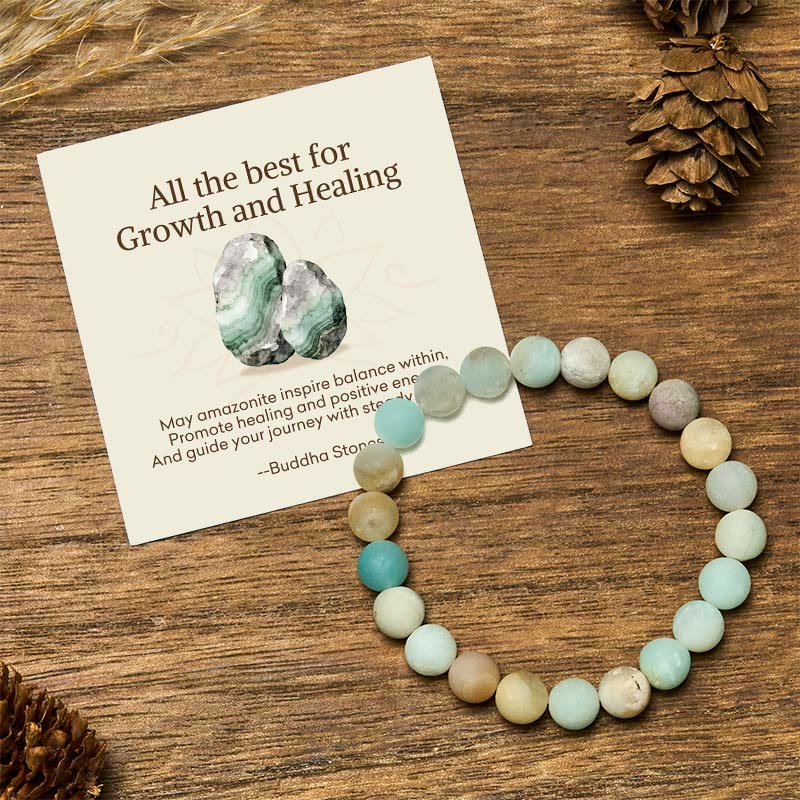 "All the Best for Love and Harmony" Stone Quartz Bracelet Includes Gift Message Card