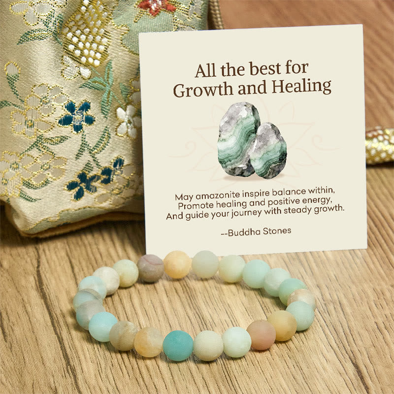 "All the Best for Love and Harmony" Stone Quartz Bracelet Includes Gift Message Card