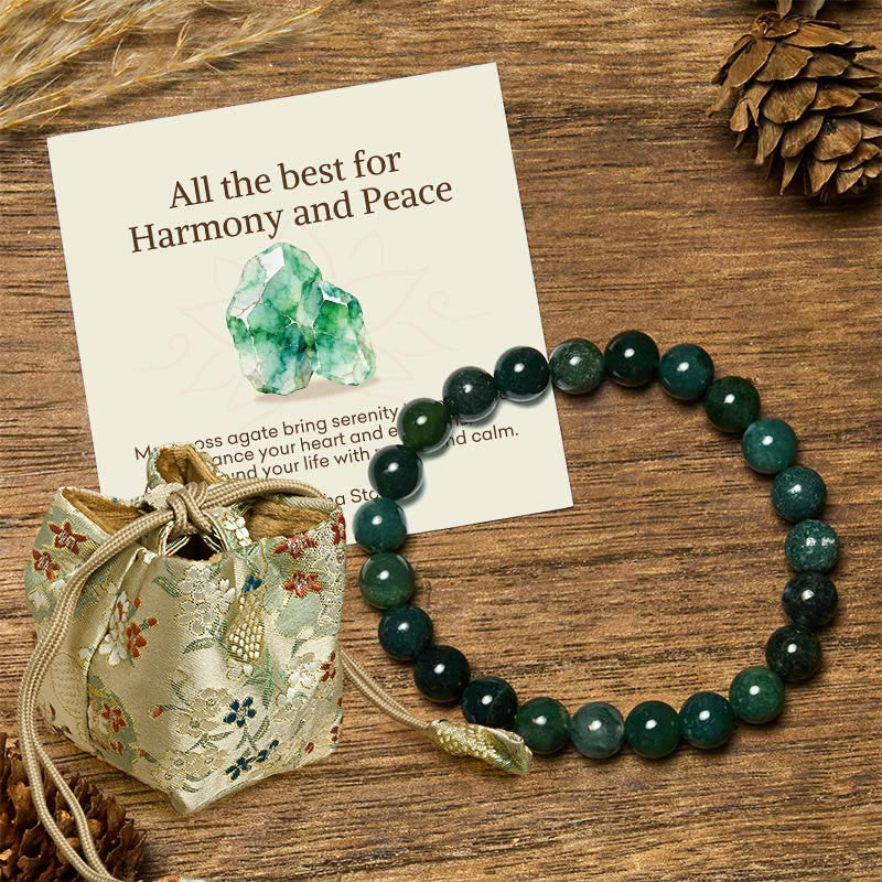 "All the Best for Love and Harmony" Stone Quartz Bracelet Includes Gift Message Card
