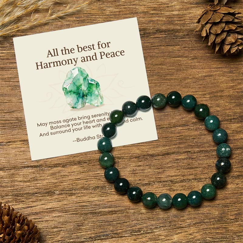 "All the Best for Love and Harmony" Stone Quartz Bracelet Includes Gift Message Card