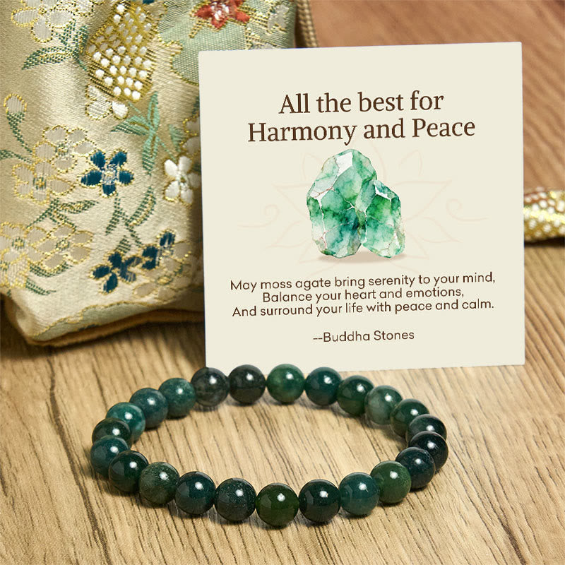 "All the Best for Love and Harmony" Stone Quartz Bracelet Includes Gift Message Card