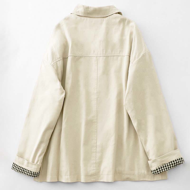 Commute Patchwork Design Cotton Women's Jacket With Pockets