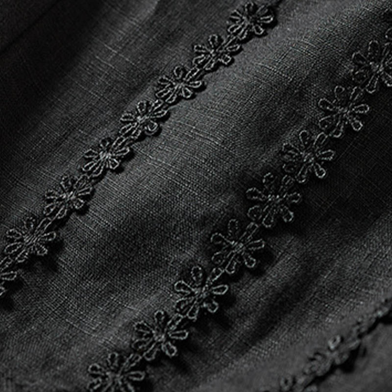 Summer Small Flower Embroidery Harem Pants With Pockets