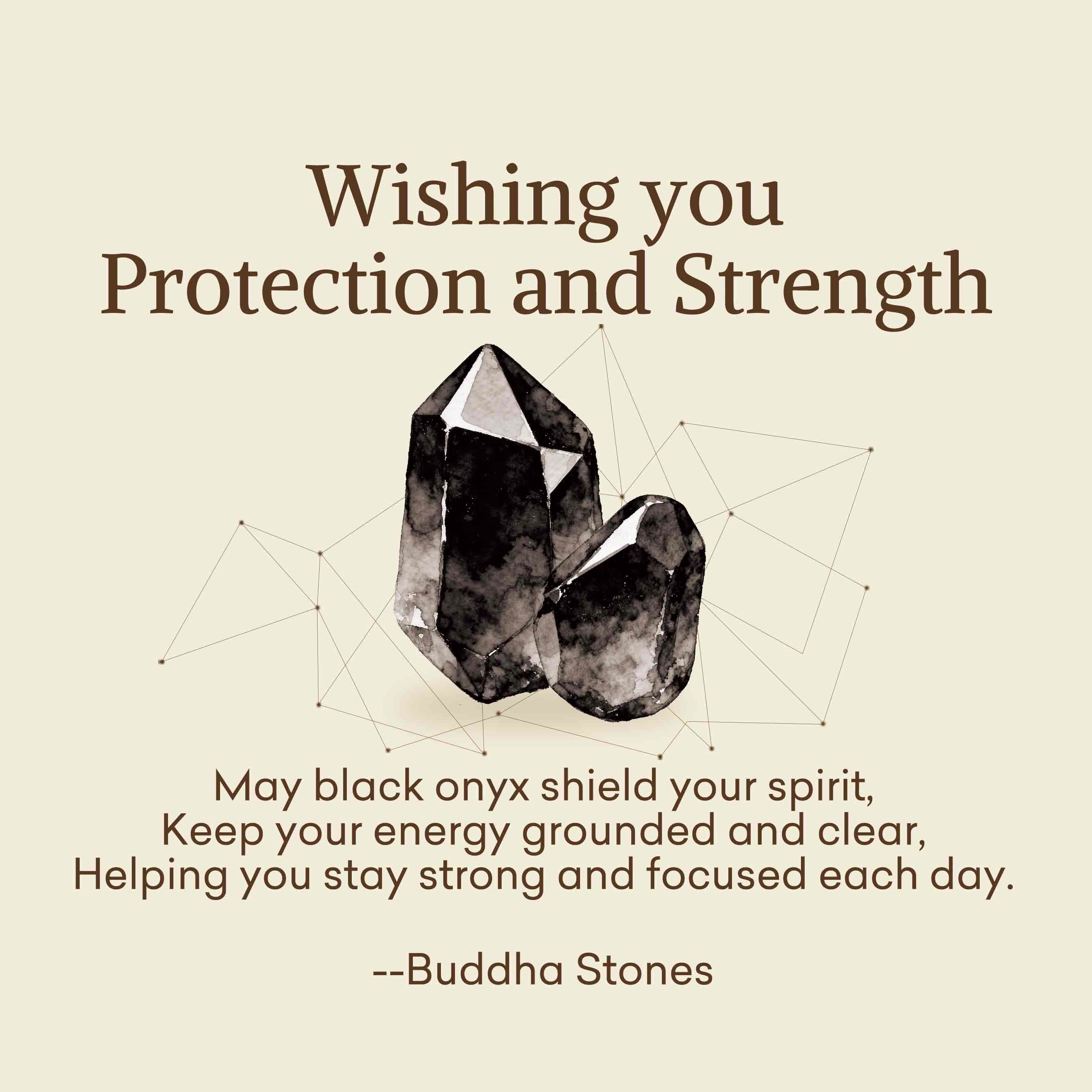 "Wishing You Protection and Strength" Black Onyx Bracelet Includes Gift Message Card
