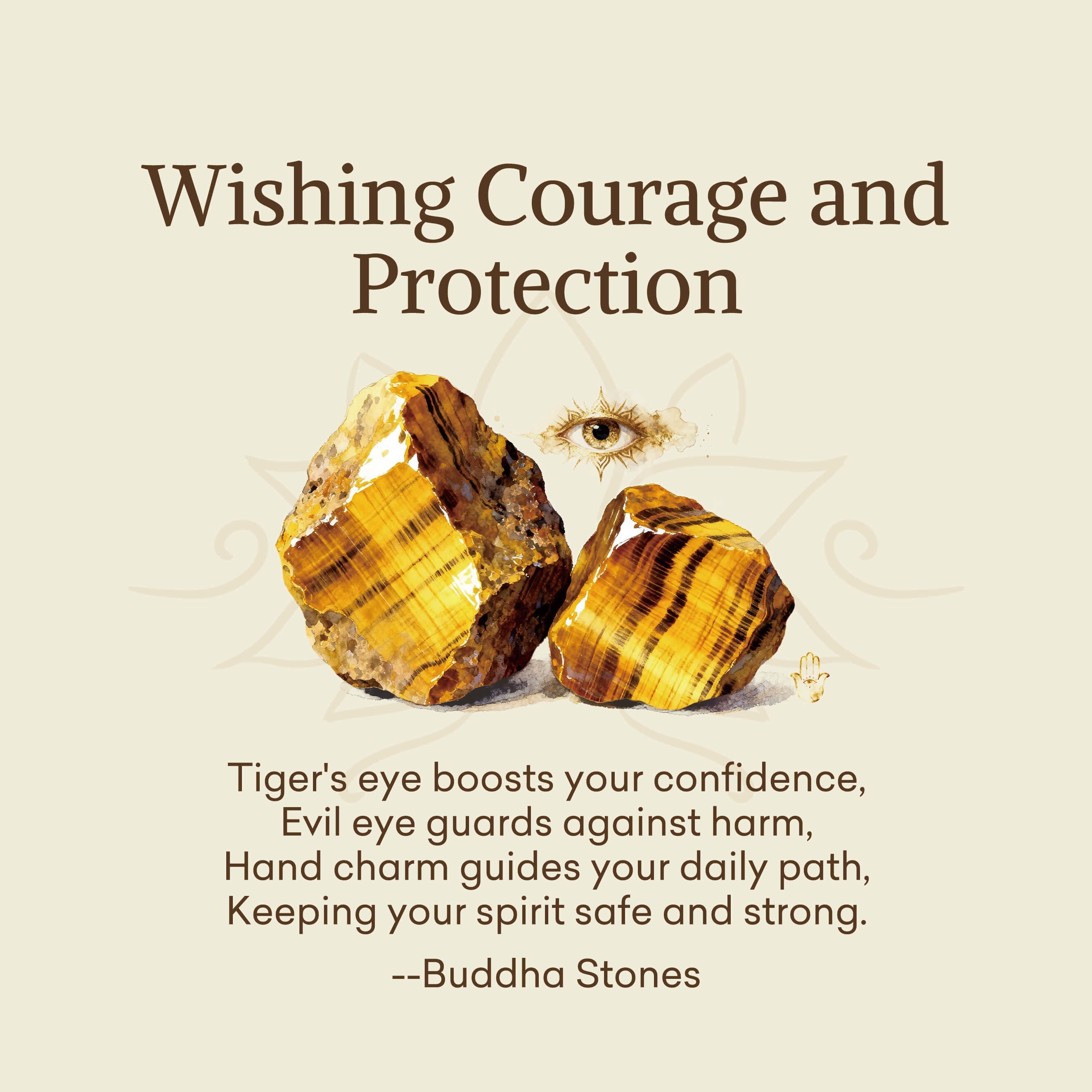 "Wishing Courage and Protection" Tiger Eye Bracelet Includes Gift Message Card