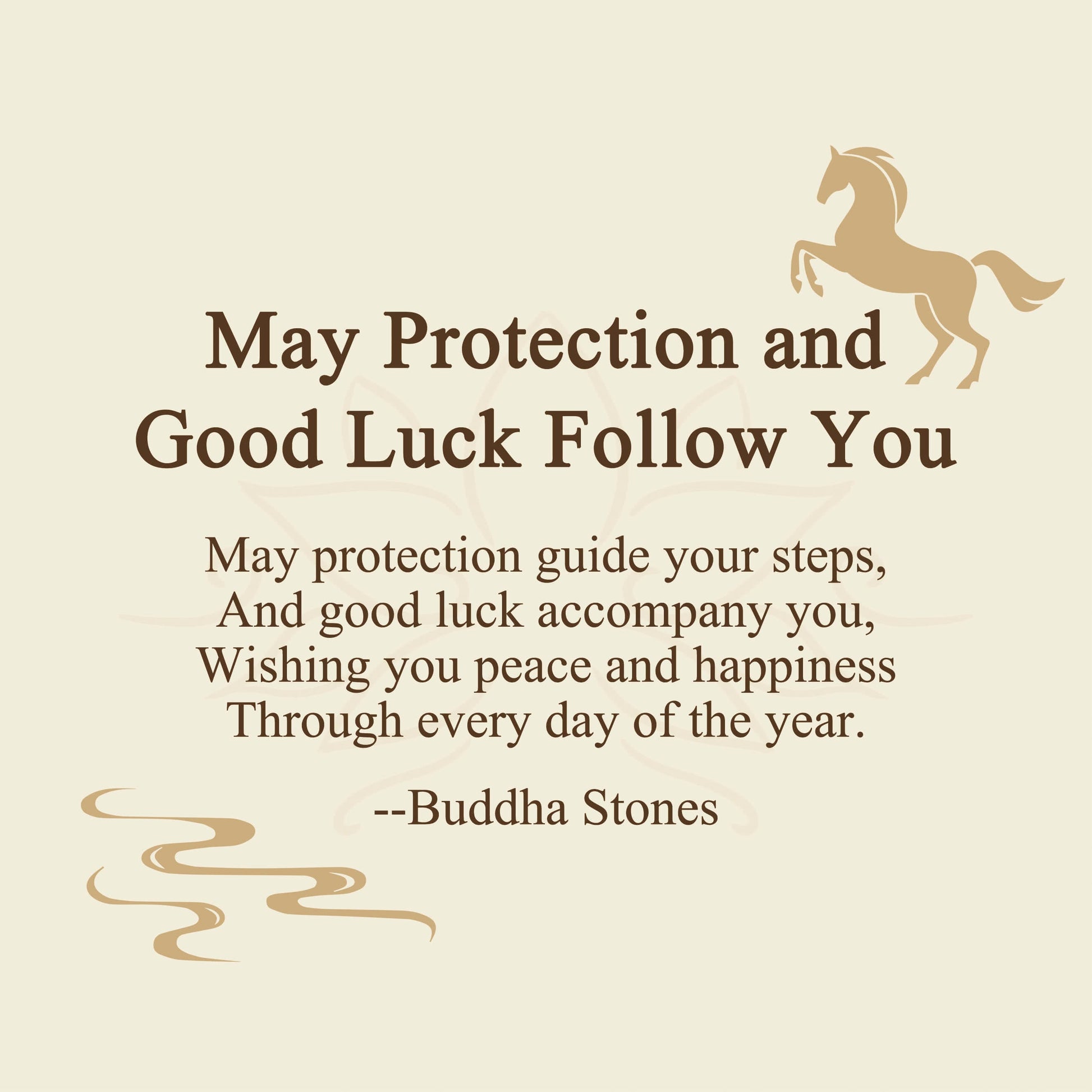"May Protection and Good Luck Follow You" Year of the Horse Includes Gift Message Card