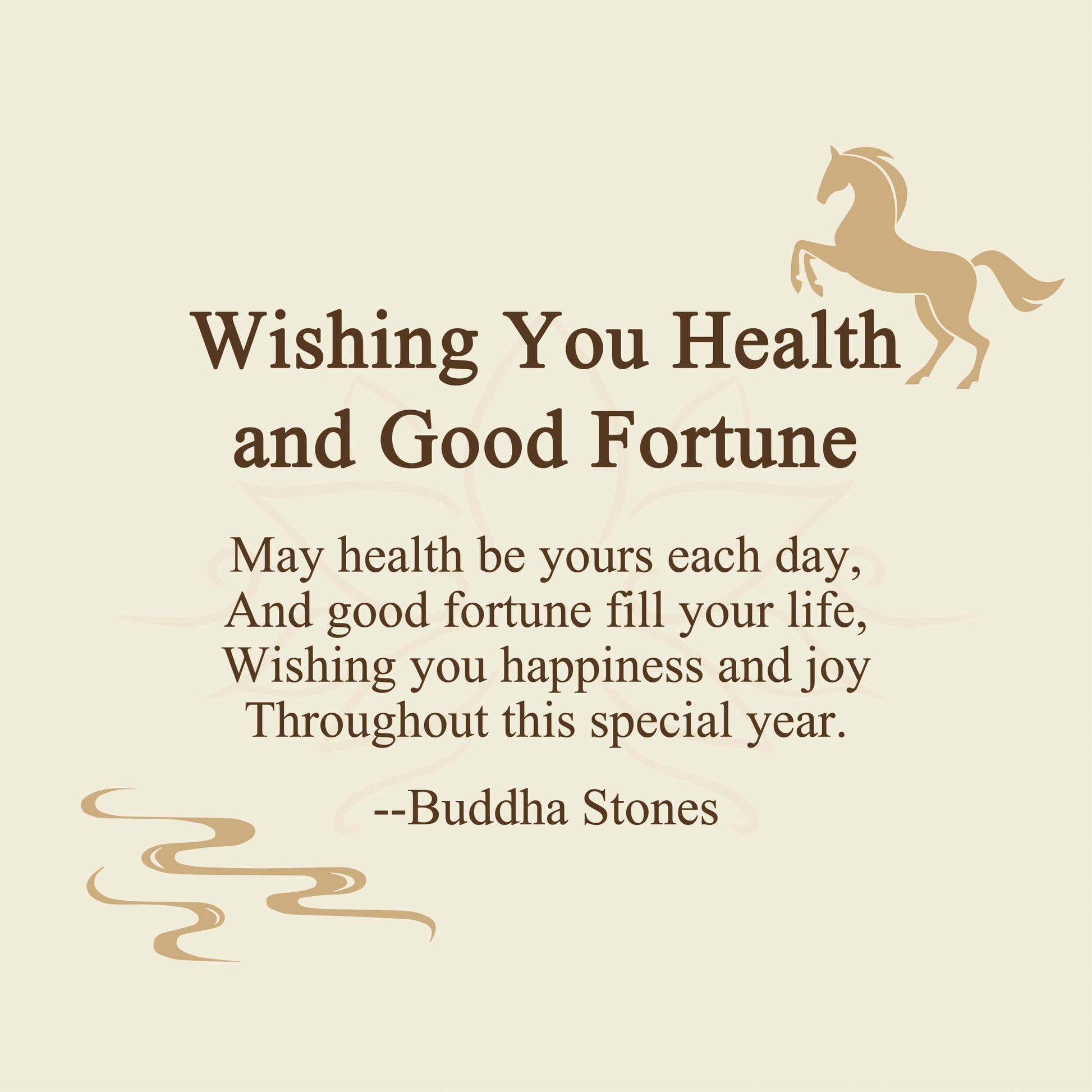 "Wishing You Health and Good Fortune" Year of the Horse Includes Gift Message Card