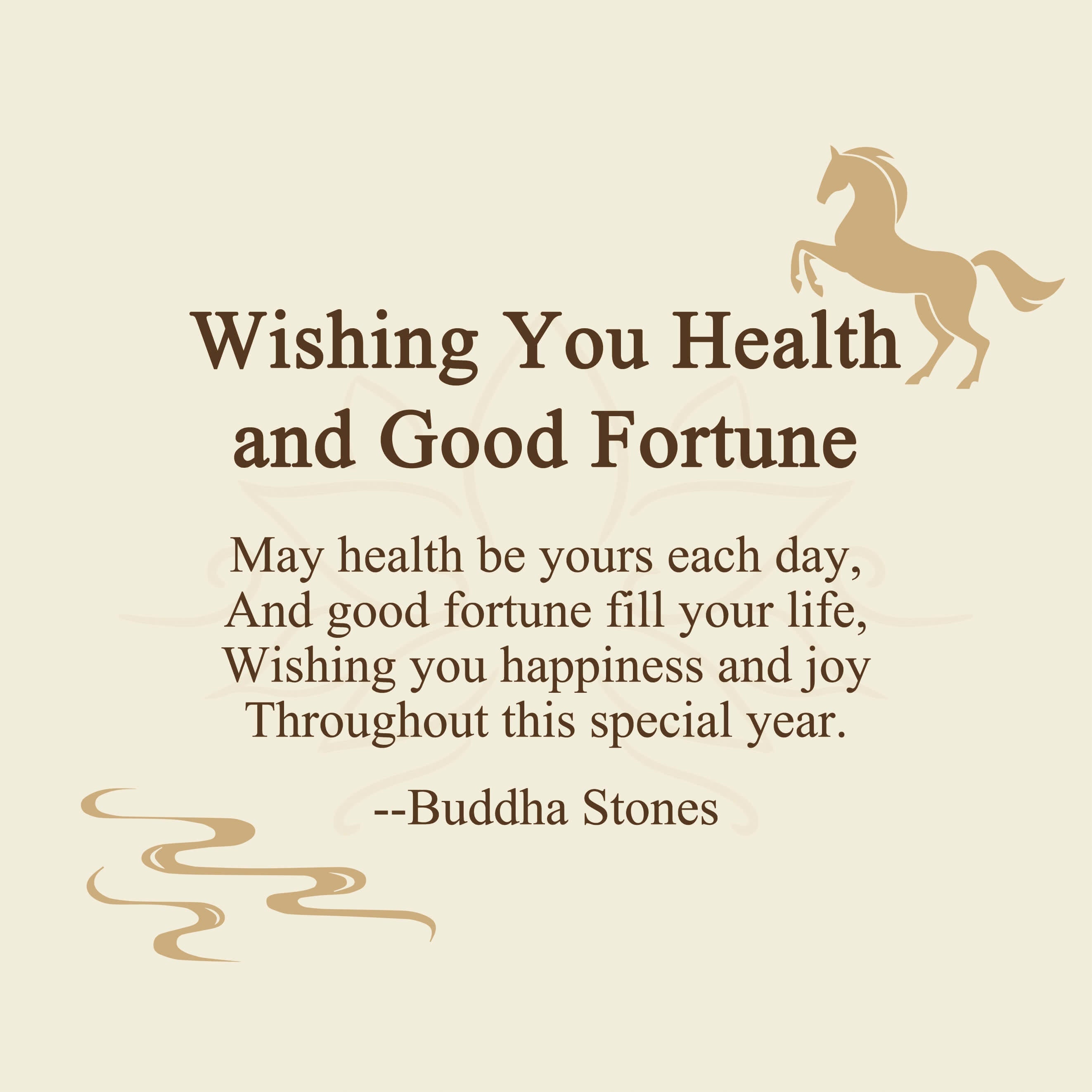 "Wishing You Health and Good Fortune" Year of the Horse Includes Gift Message Card
