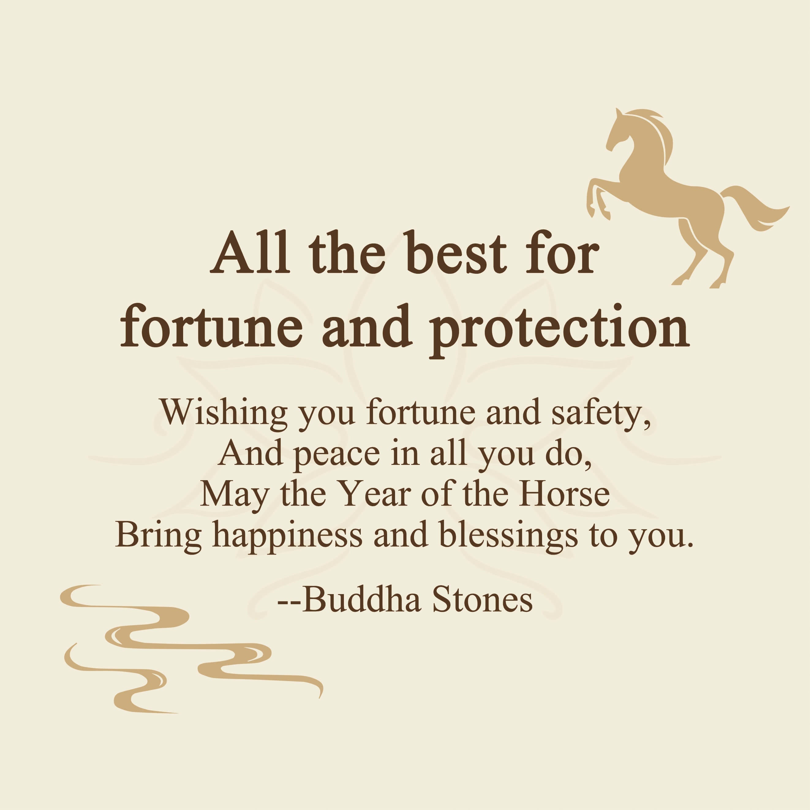 "All the Best for Fortune and Protection" Year of the Horse Includes Gift Message Card
