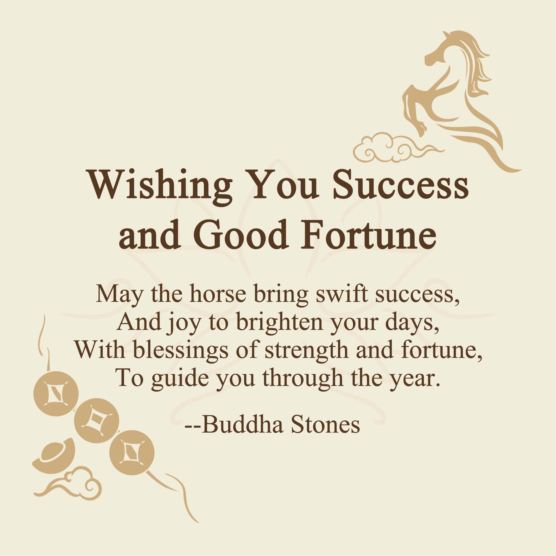 "Wishing You Success and Good Fortune" Year of the Horse Decor Includes Gift Message Card