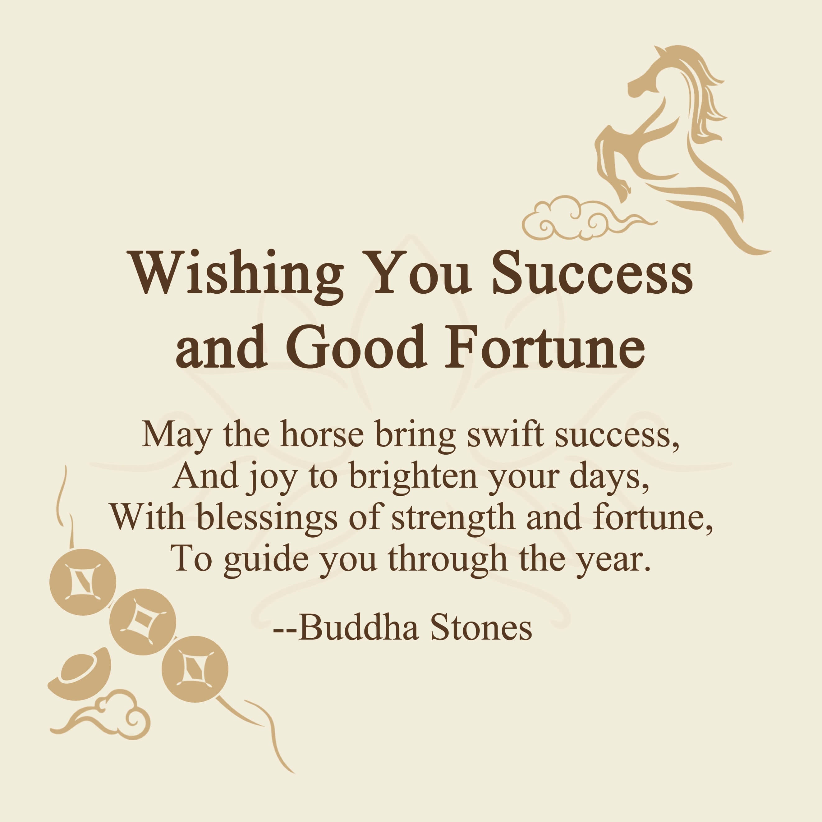 "Wishing You Success and Good Fortune" Year of the Horse Decor Includes Gift Message Card