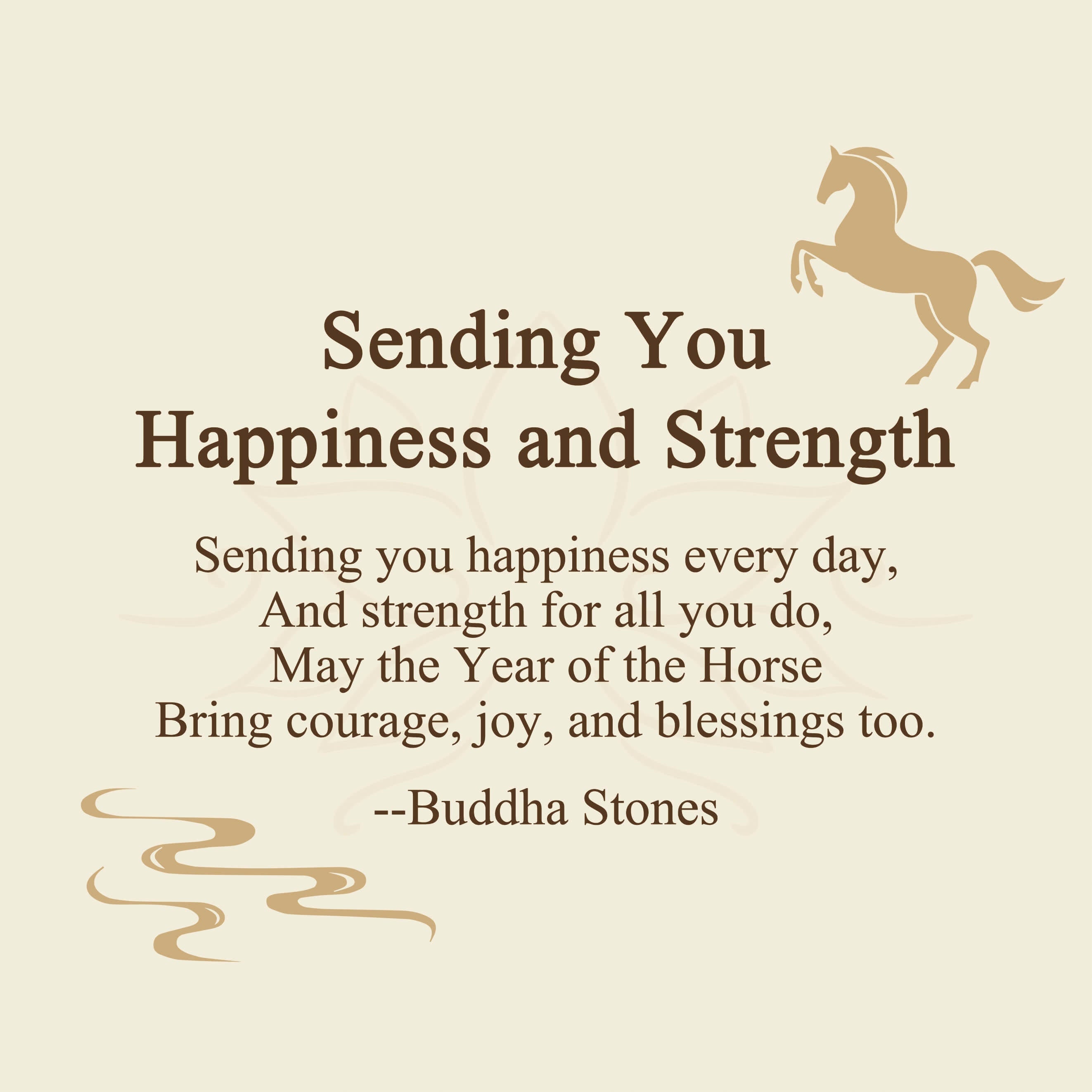 "Sending You Happiness and Strength" Year of the Horse String Includes Gift Message Card