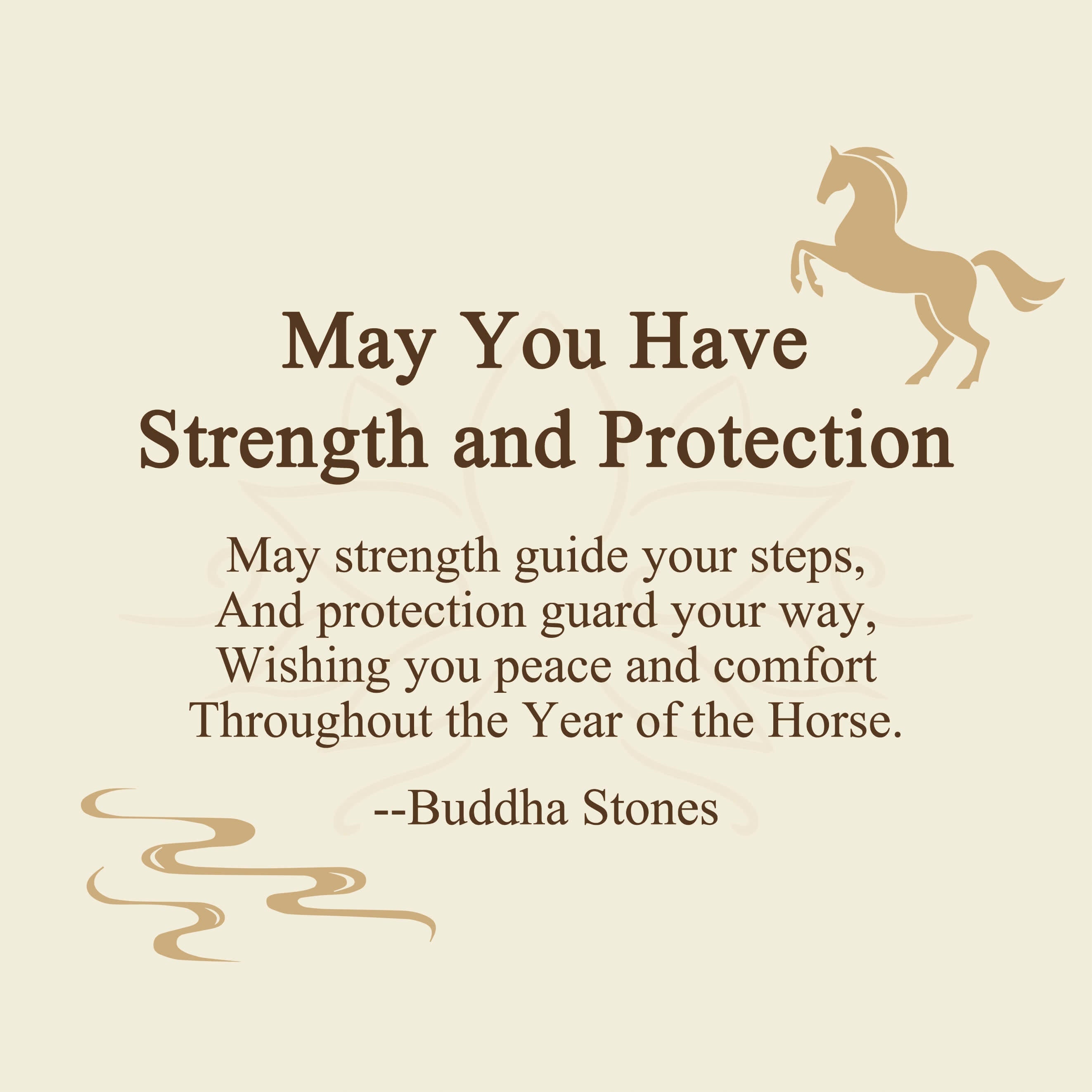 "May You Have Strength and Protection" Year of the Horse Includes Gift Message Card