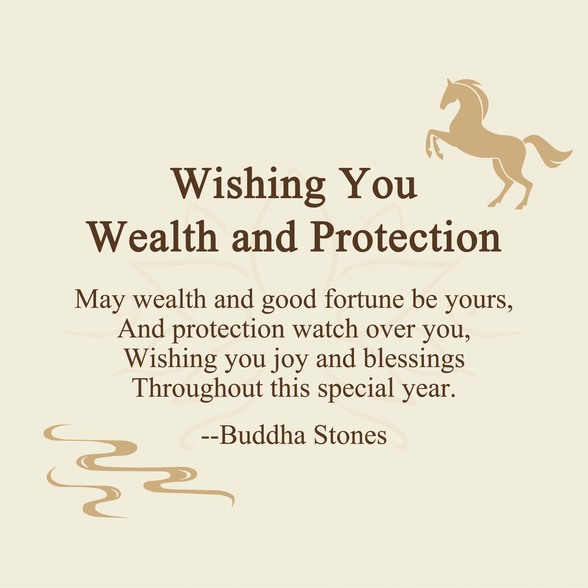 "Wishing You Wealth and Protection" Year of the Horse String Includes Gift Message Card