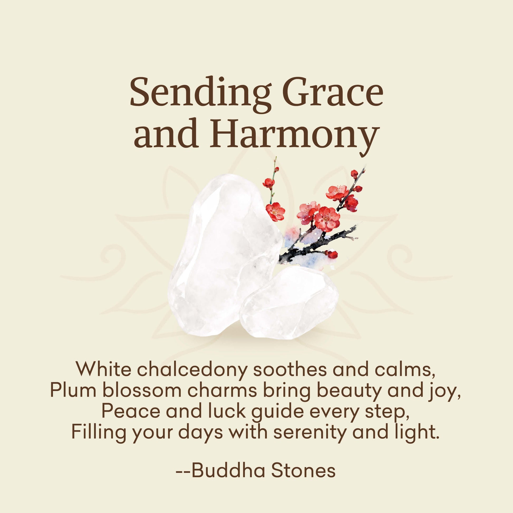 "Sending Grace and Harmony"Plum Blossom Chalcedony Bracelet Includes Gift Message Card