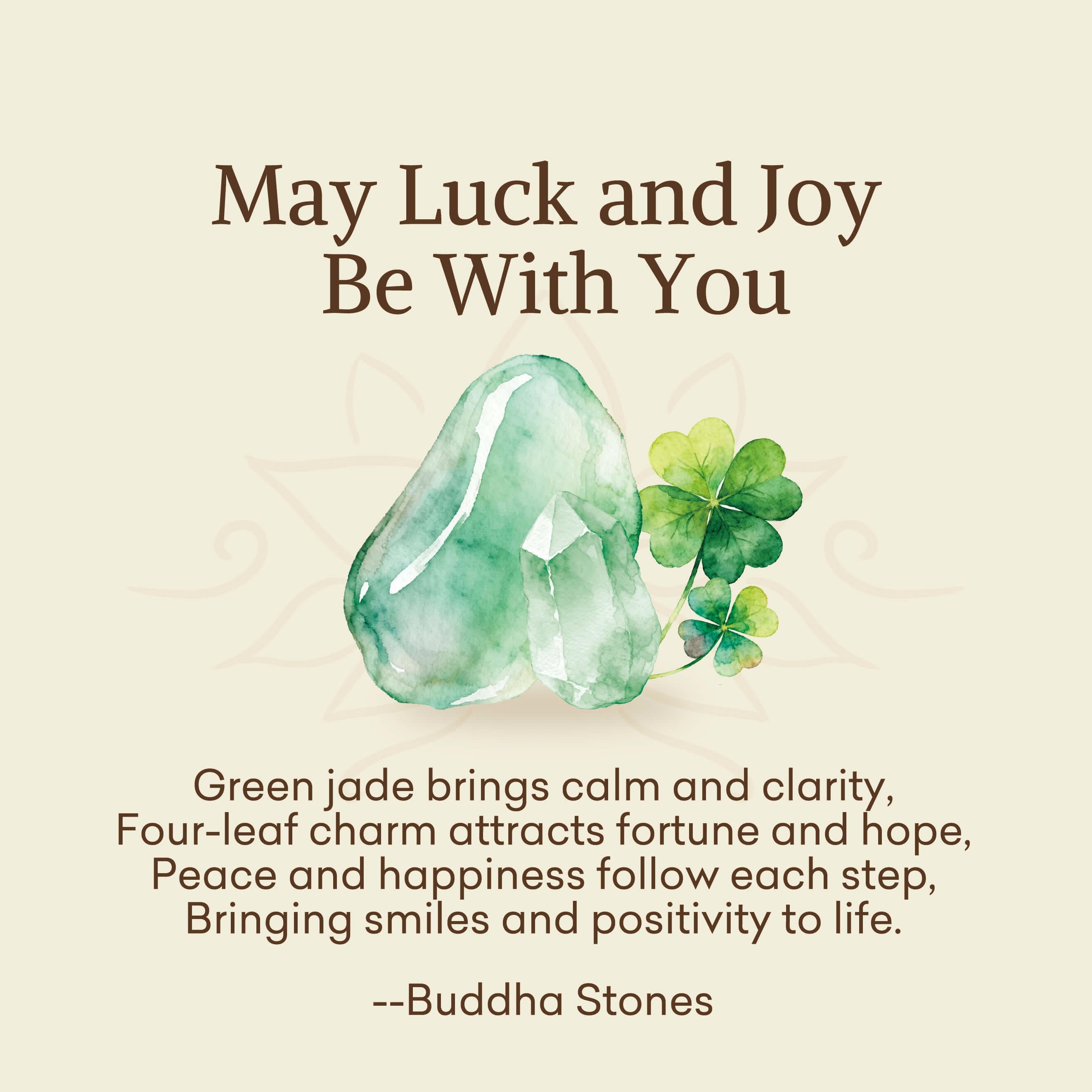 "May Luck and Joy Be With You" Jade Necklace Includes Gift Message Card