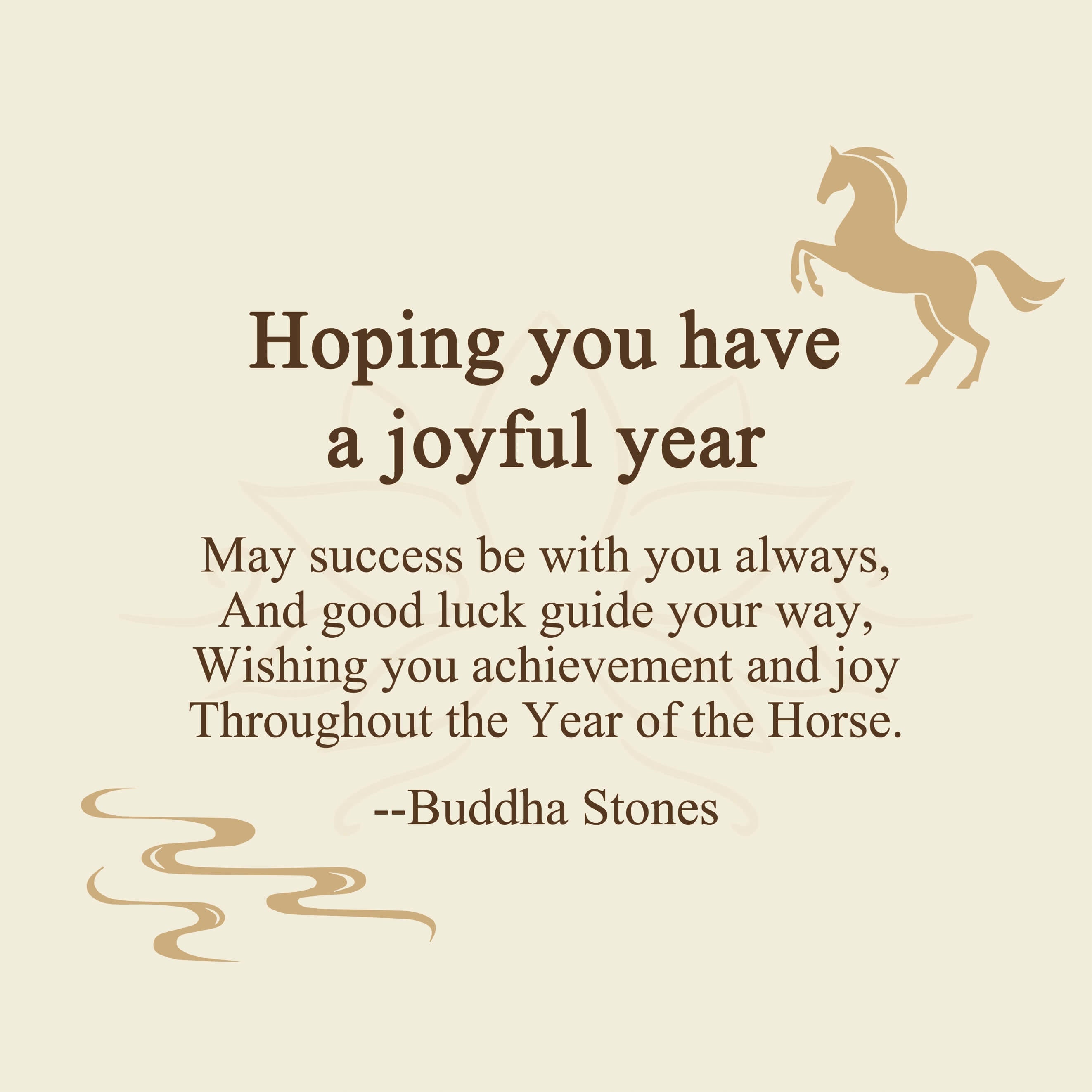 "Hoping You Have a Joyful Year" Year of the Horse Bracelet Includes Gift Message Card