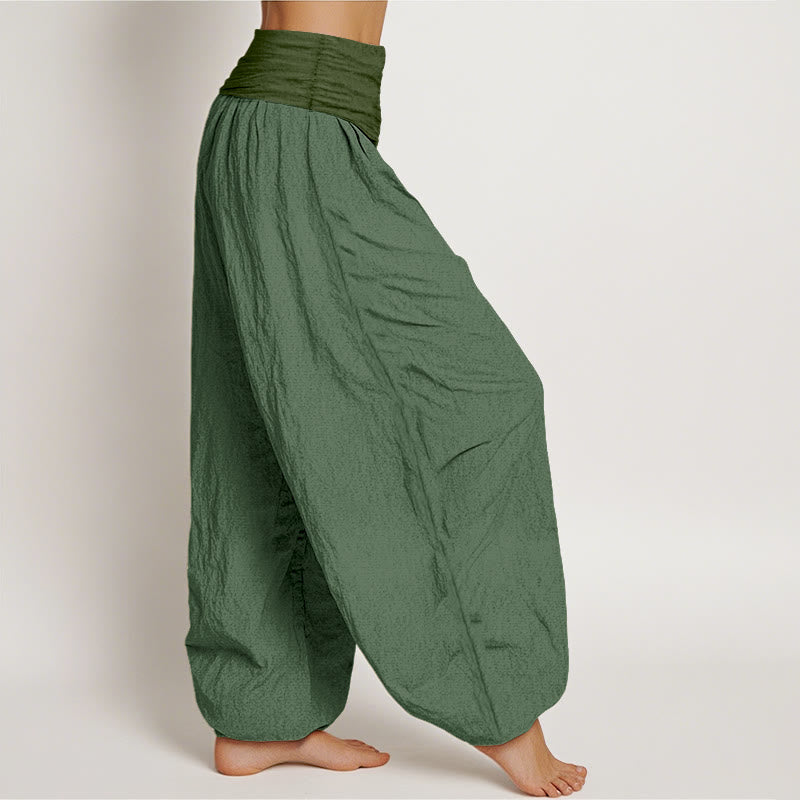 Pure Cotton Pleated Waist Meditation Harem Pants