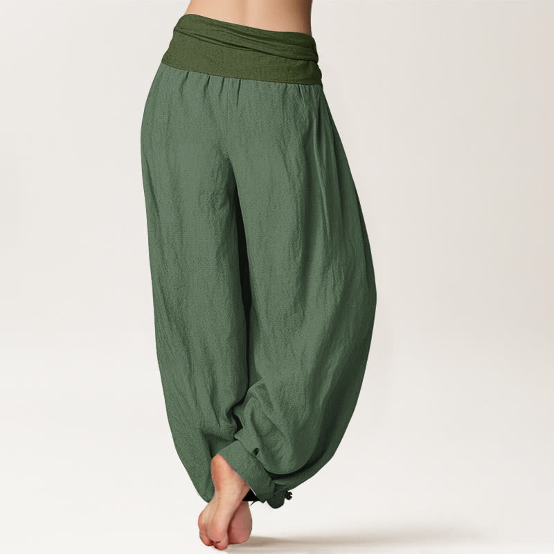 Pure Cotton Pleated Waist Meditation Harem Pants