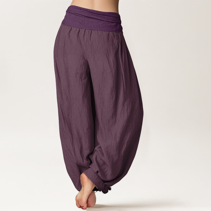 Breathable Pure Cotton Pleated Waist Mindful Movement Harem Pants