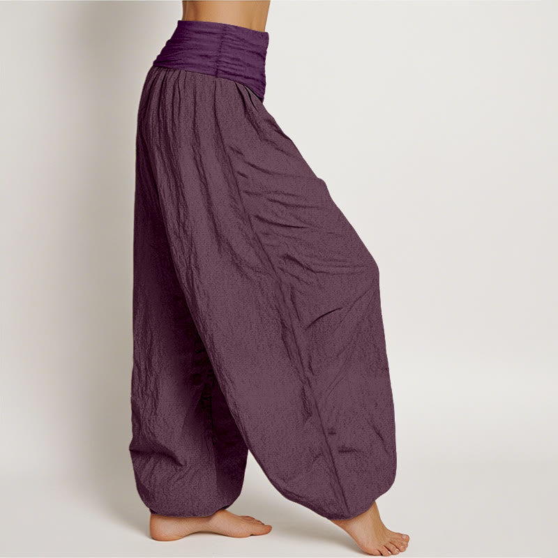 Breathable Pure Cotton Pleated Waist Mindful Movement Harem Pants