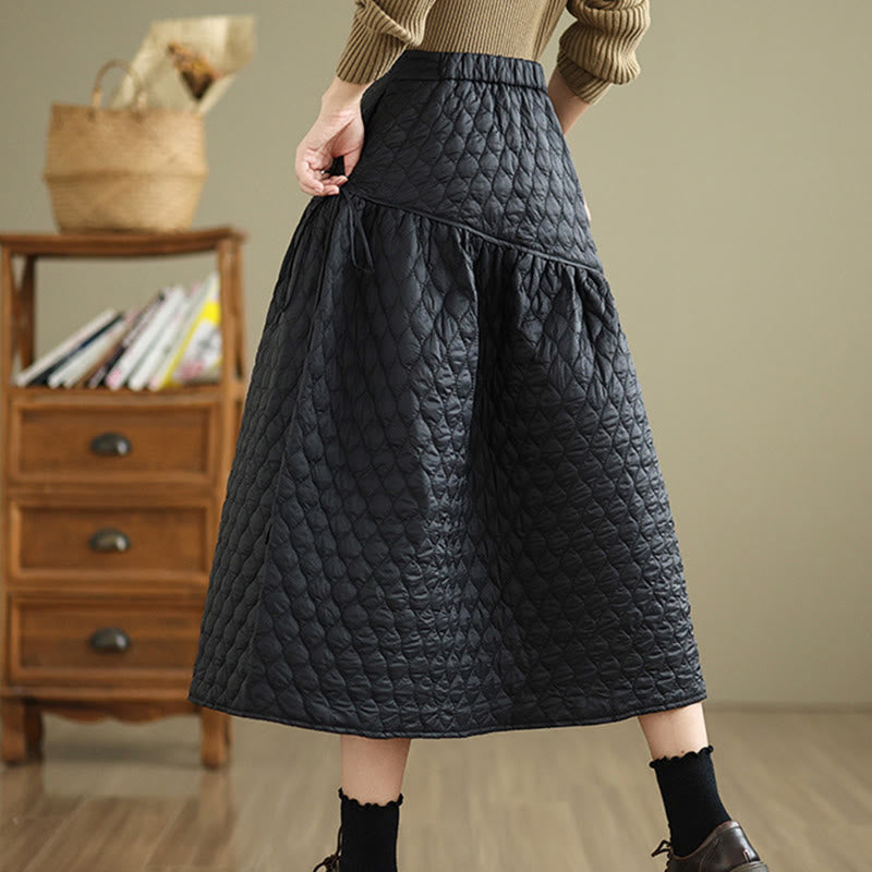 Tactile Cotton Straight Meditation Skirt with Pockets