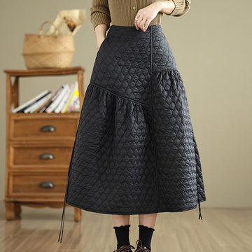 Tactile Cotton Straight Meditation Skirt with Pockets