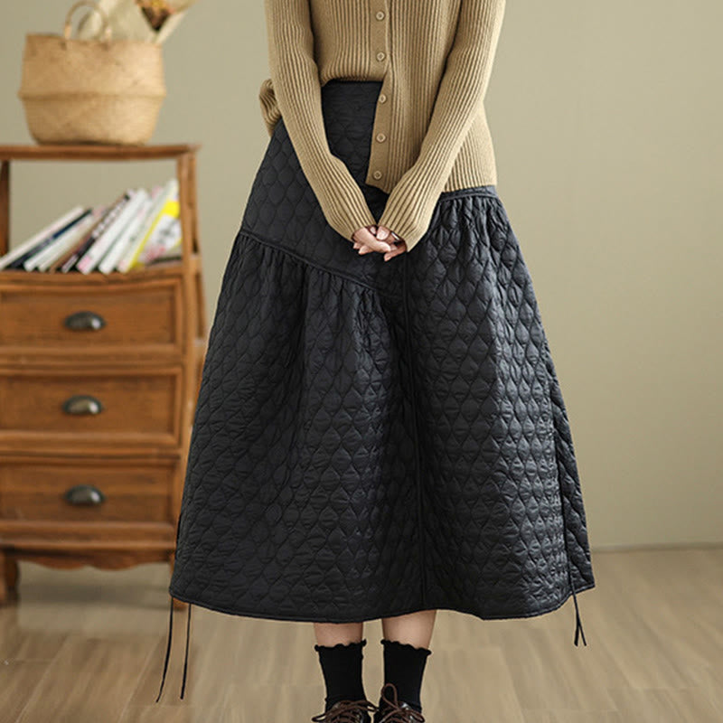 Tactile Cotton Straight Meditation Skirt with Pockets