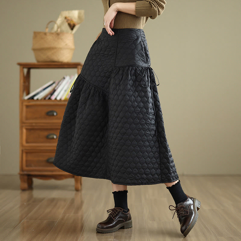 Tactile Cotton Straight Meditation Skirt with Pockets