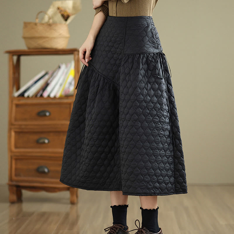 Tactile Cotton Straight Meditation Skirt with Pockets
