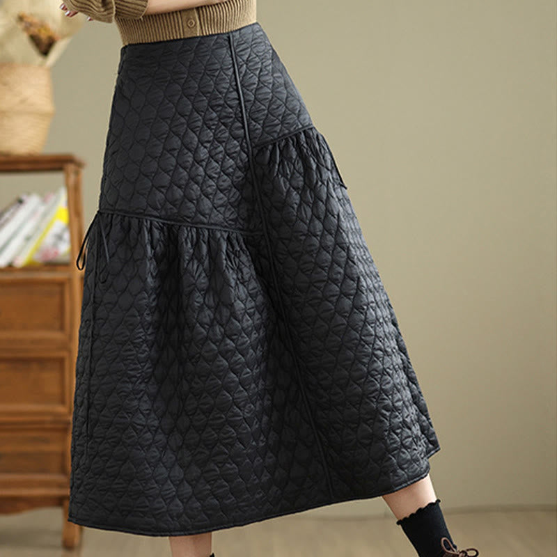 Tactile Cotton Straight Meditation Skirt with Pockets