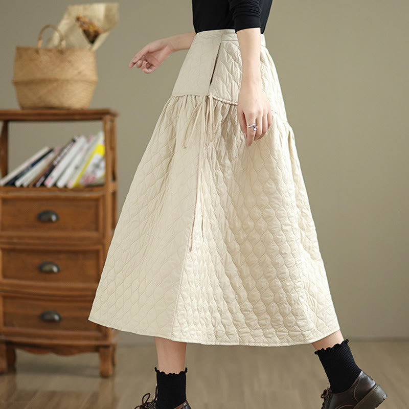 Tactile Cotton Straight Meditation Skirt with Pockets