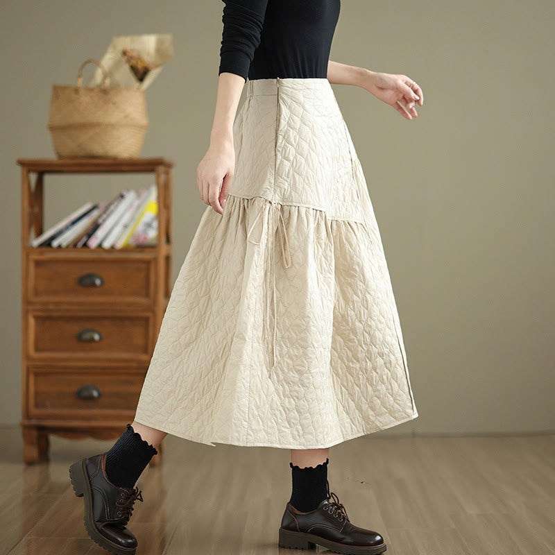 Tactile Cotton Straight Meditation Skirt with Pockets