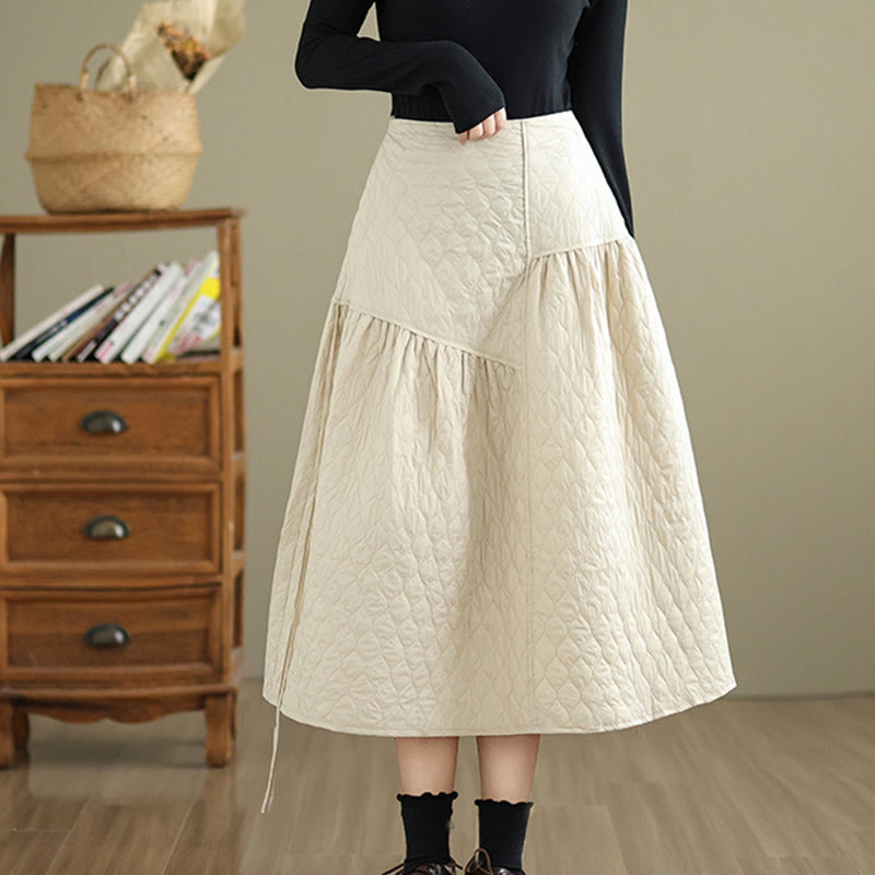 Tactile Cotton Straight Meditation Skirt with Pockets