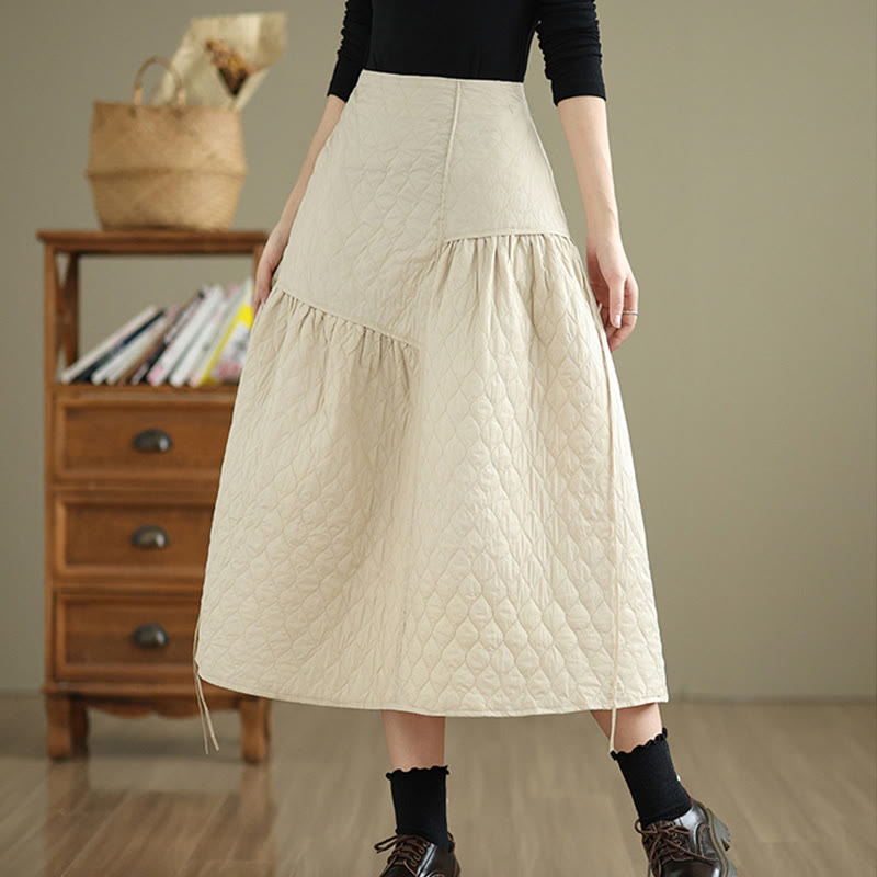 Tactile Cotton Straight Meditation Skirt with Pockets