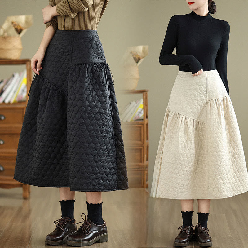 Tactile Cotton Straight Meditation Skirt with Pockets