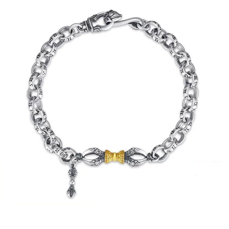 Retro Copper Om Mani Padme Hum Vajra Mantra Bracelet