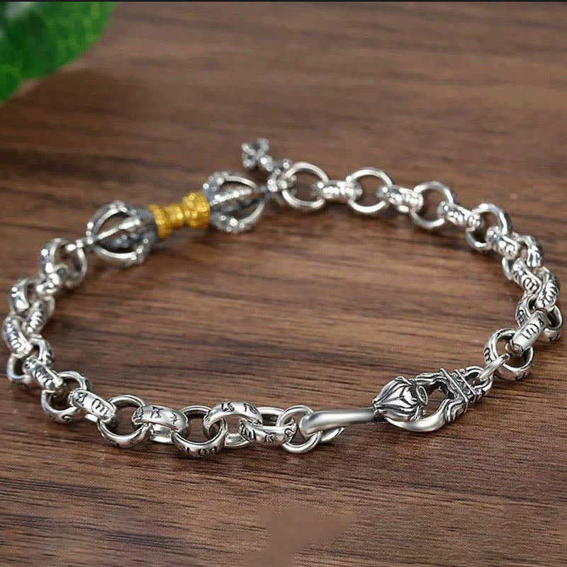 Retro Copper Om Mani Padme Hum Vajra Mantra Bracelet