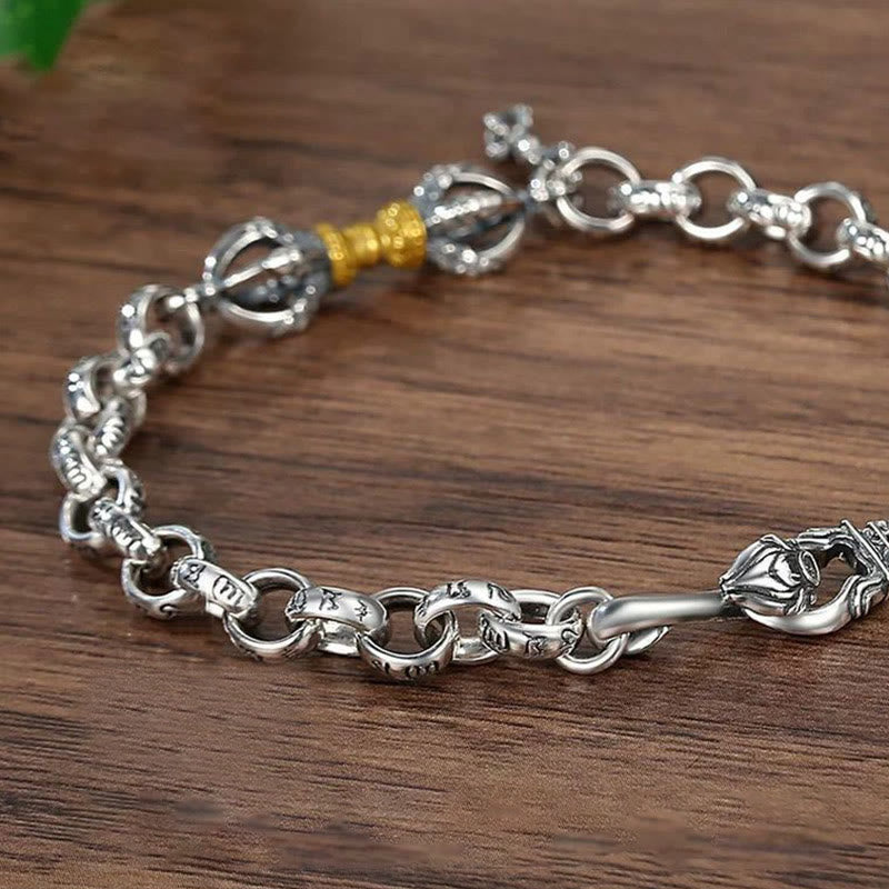Retro Copper Om Mani Padme Hum Vajra Mantra Bracelet
