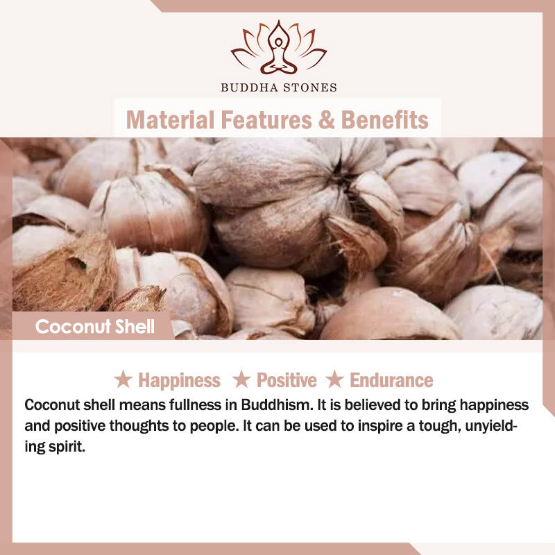 Vintage Nepal Avalokitesvara Harmony Coconut Shell Beads Pendant Necklace