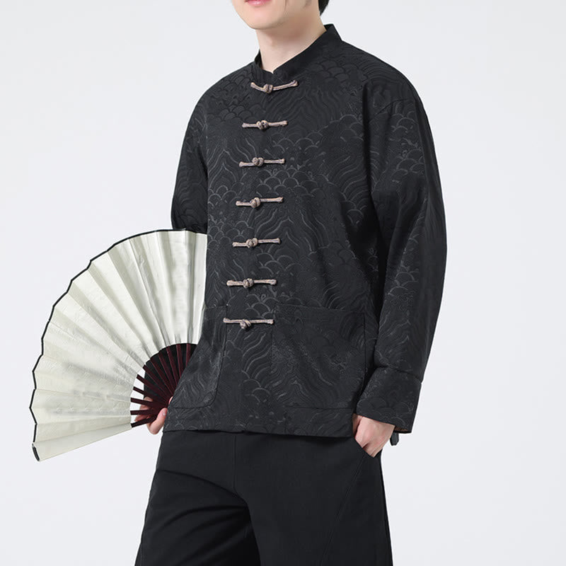 Thick Cotton Frog-Button Stand Collar Jacket for Intentional Daily Wear