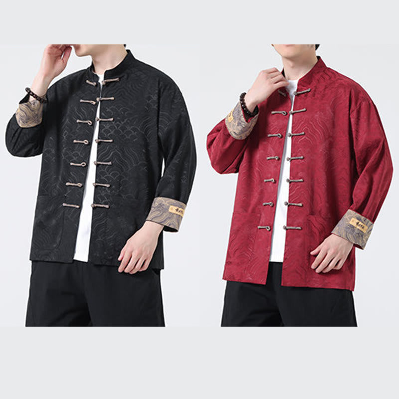 Thick Cotton Frog-Button Stand Collar Jacket for Intentional Daily Wear