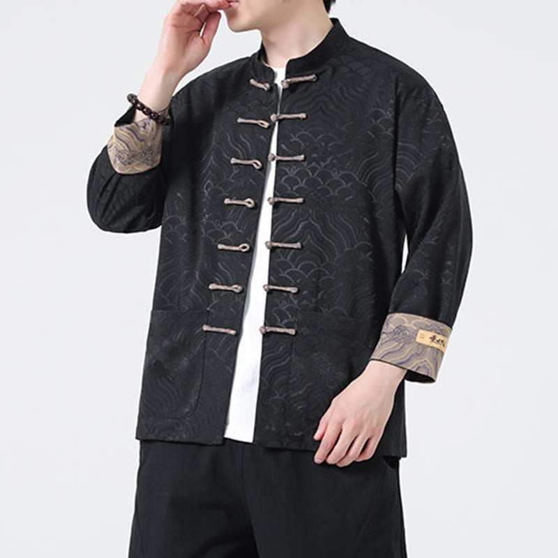 Thick Cotton Frog-Button Stand Collar Jacket for Intentional Daily Wear