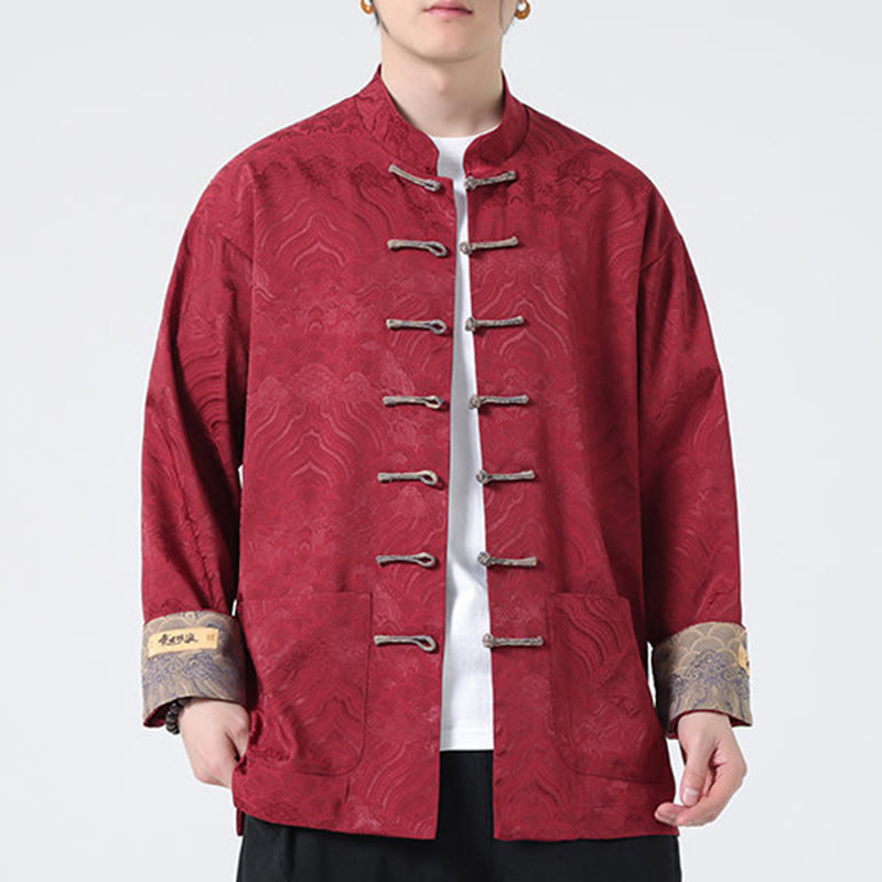 Thick Cotton Frog-Button Stand Collar Jacket for Intentional Daily Wear
