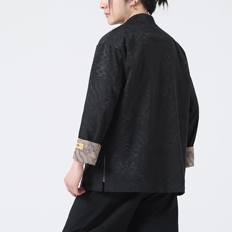 Thick Cotton Frog-Button Stand Collar Jacket for Intentional Daily Wear