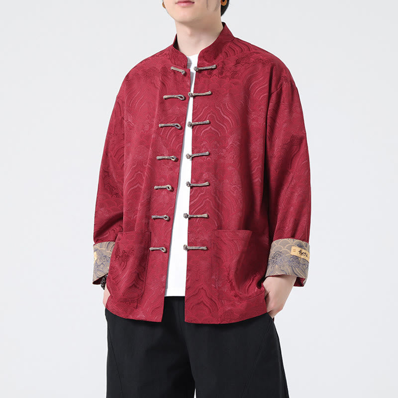Thick Cotton Frog-Button Stand Collar Jacket for Intentional Daily Wear